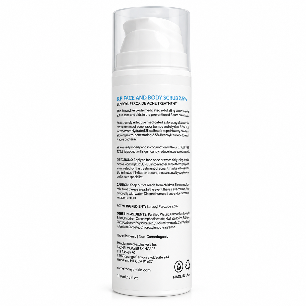 RM Benzoyl Peroxide Face and Body Scrub 2.5%