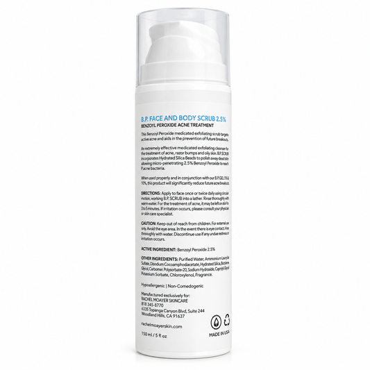 RM Benzoyl Peroxide Face and Body Scrub 2.5%